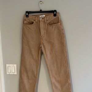 ReDone High Waisted Tan Jeans